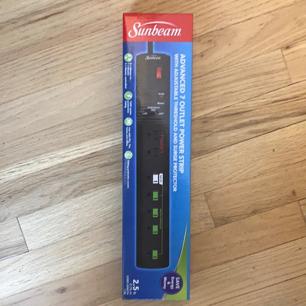 ⚜️Sunbeam Advanced 7 Outlet Power Strip! NWT!